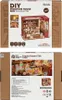 The image shows the front and back of a product box for a DIY miniature house kit. Podgląd zdjęcia produktu