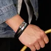 Herren Lederarmband Schwarz Edelstahl Magnetverschluss Produktbild-Vorschau 6