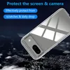 A clear phone case is shown on a dark, rocky surface, with reflections on the case. Podgląd zdjęcia produktu