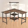 Schreibtisch L-Form Eckschreibtisch mit Steckdosen & Produktbild-Vorschau 2