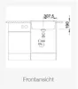 A technical drawing of a kitchen sink with dimensions indicated. Produktbild-Vorschau
