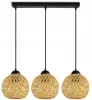 A triple pendant light fixture with bamboo shades. Podgląd zdjęcia produktu
