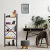Relaxdays Půlkruhová police s 5 policemi, industriální Náhled obrázku produktu 2
