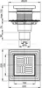 Technical drawing of a floor drain with dimensions and specifications. Produktbild-Vorschau