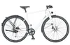 A white electric bicycle is shown against a plain white background. Produktbild-Vorschau