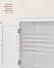 The image shows the interior of a white cabinet with shelves indicated by dotted lines. Produktbild-Vorschau