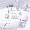 14G 925 strieborný piercing do pupka zlatý titánový Náhľad obrázku produktu 2