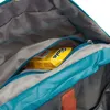 Close-up view of the inside of a backpack with a small box of Ricola cough drops in a zippered pocket. Produktbild-Vorschau