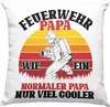 Trendation - Feuerwehr Papa Geschenk Deko-Kissen mit Produktbild-Vorschau 1