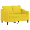 Design 4-tlg. Sofagarnitur mit Kissen Hellgelb Stoff, Produktbild-Vorschau 4