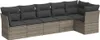vidaXL 6-tlg. Garten-Sofagarnitur mit Kissen Grau Poly Produktbild-Vorschau 1