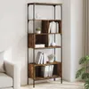 vidaXL Knihovna 5 polic kouřový dub 76x33x188,5 cm materiál Náhled obrázku produktu 2