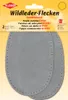 The image shows the packaging of suede patches for clothing repair. Produktbild-Vorschau