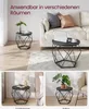 A collage of images showing VASAGLE side tables in different room settings, including a living room, bedroom, and balcony. Podgląd zdjęcia produktu