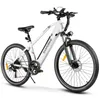 A white electric mountain bike is shown against a white background. Produktbild-Vorschau