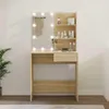 Tavolino con LED Rovere Sonoma 74,5x40x141 cm Materiale a Anteprima dell’immagine prodotto 2