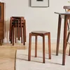 Barhocker Massivholz rund 4er Set Walnussbraun 27x27x45cm Produktbild-Vorschau 4