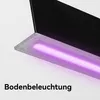 A close-up view of a product with purple lighting, likely an LED light strip, integrated into a black casing. Produktbild-Vorschau