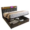 A bed with storage underneath and LED lighting in the headboard. Voir les images du produit