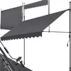 Three grey awnings are shown against a white background. The awnings are angled and appear to be made of fabric stretched over a metal frame. Produktbild-Vorschau