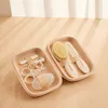 A baby grooming kit laid open on a wooden surface. Produktbild-Vorschau