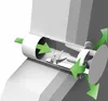 A cutaway view of a ventilation component with arrows indicating airflow. Anteprima dell’immagine prodotto