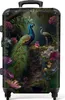 NoBoringSuitcases.com® Velký kufr - Peacock - Flowers - Náhled obrázku produktu 1