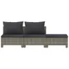 The Living Store 3-tlg. Garten-Lounge-Set mit Kissen Grau Produktbild-Vorschau 5