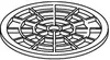 A line drawing of a circular drain cover with a grid pattern. Anteprima dell’immagine prodotto
