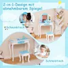 A collage of images showing a children's vanity set and a child at a desk. Produktbild-Vorschau