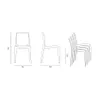 Technical drawing of stackable chairs with dimensions. Produktbild-Vorschau