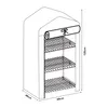 A line drawing of a white greenhouse with three shelves. Voir les images du produit