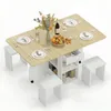 Ensemble de salle à manger pliant Mondeer avec 4 tabourets Voir les images du produit 4