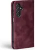 A close-up side view of a burgundy flip phone case for a Samsung Galaxy A15 / A15 5G. Produktbild-Vorschau