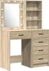 A makeup vanity with a mirror and shelves, shown against a white background. Podgląd zdjęcia produktu