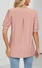 ASKSA Damen T-Shirt Puffärmel Aushöhlen Bluse V-Ausschnitt Produktbild-Vorschau 6