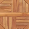 A close-up, top-down view of a wooden surface with a geometric pattern formed by planks of wood. Voir les images du produit