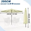 UISEBRT 3.5m parasol parasol parasol parasol, beżowy, Podgląd zdjęcia produktu 2