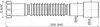 A technical drawing of a flexible hose with dimensions. Anteprima dell’immagine prodotto