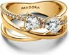 Pandora Ring Funkelnde Schleife Überkreuztes Band Vergoldet Produktbild-Vorschau 1