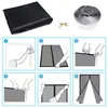 Schwarzes Magnetfliegengittertür-Set mit Moskitonetz, Klebeband, Reißzwecken und sechsstufiger Installationsanleitung Náhľad obrázku produktu