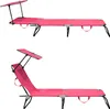 Aga 2x Gartenliege mit Verstellfunktion und Sonnendach Rosa Produktbild-Vorschau 3