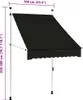 vidaXL Tenda a scomparsa a comando manuale 100 cm antracite Anteprima dell’immagine prodotto 12