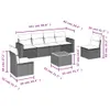 7-tlg. Garten-Sofagarnitur mit Kissen Beige Poly Rattan Produktbild-Vorschau 10