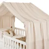 Betthimmel für Hausbett LIAN-1 mit Pompons, 100% Musselin Produktbild-Vorschau 4