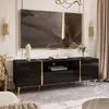 ONYX TV-Schrank auf goldenen Füßen, schwarz glänzend, 158 Produktbild-Vorschau 3