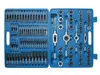 A blue plastic case containing a 110-piece tap and die set. Produktbild-Vorschau