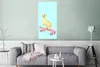 MuchoWow® Poster Ente - Küken - Skateboard - Blau - Rosa Produktbild-Vorschau 5