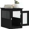 A black wooden dog crate with its door open, placed on a white background. Books and a potted cactus are on top of the crate. Náhled obrázku produktu