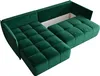 A green sectional sofa with a storage compartment open. Náhľad obrázku produktu